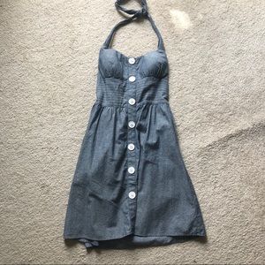 Denim blue halter dress
